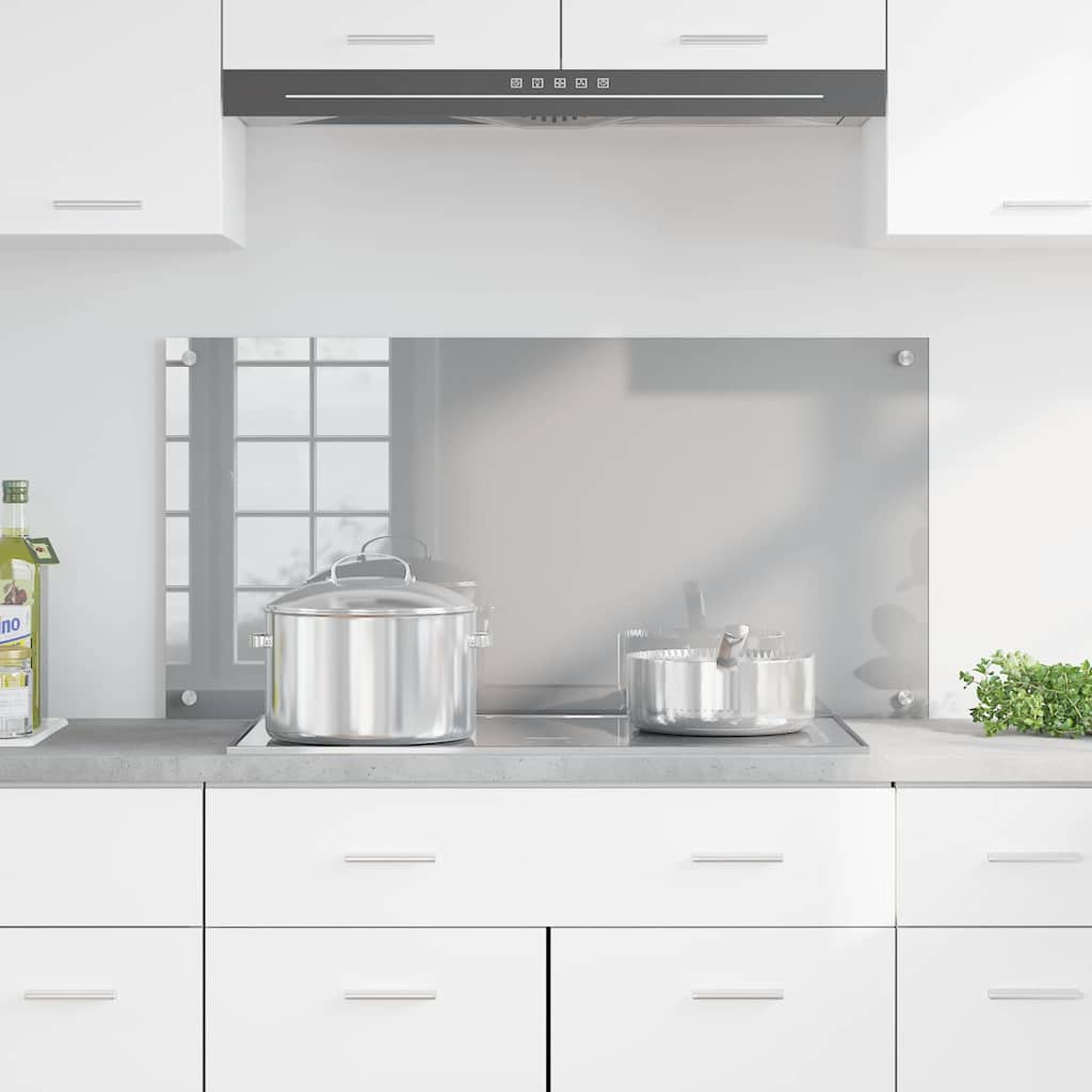 Vidaxl keuken spatscherm lichtgrijs 100 x 50 cm gehard glas