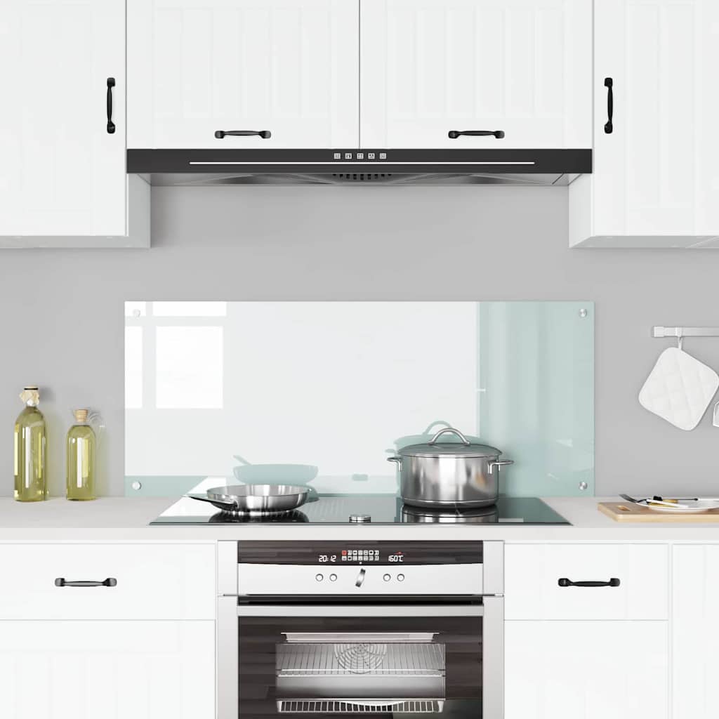 Vidaxl keuken spatscherm wit 120 x 50 cm gehard glas