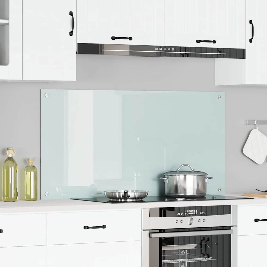 Vidaxl keuken spatscherm wit 120 x 60 cm gehard glas