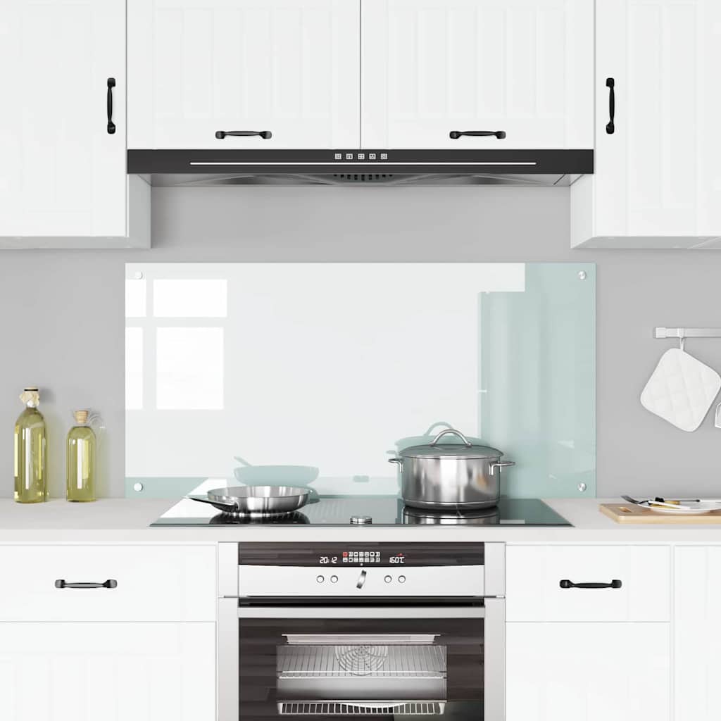 Vidaxl keuken spatscherm wit 120 x 60 cm gehard glas