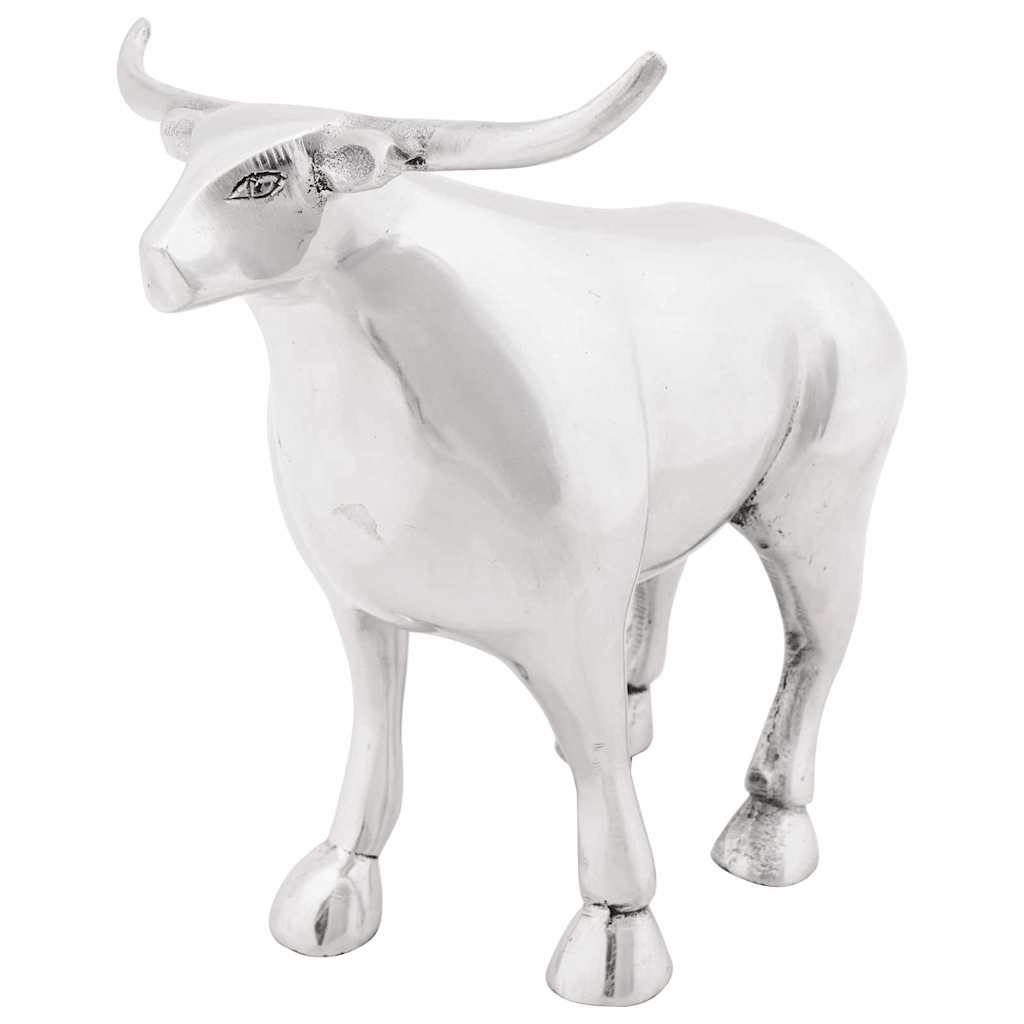 Vidaxl stierensculptuur zilver 20 x 17 x 23 cm aluminium