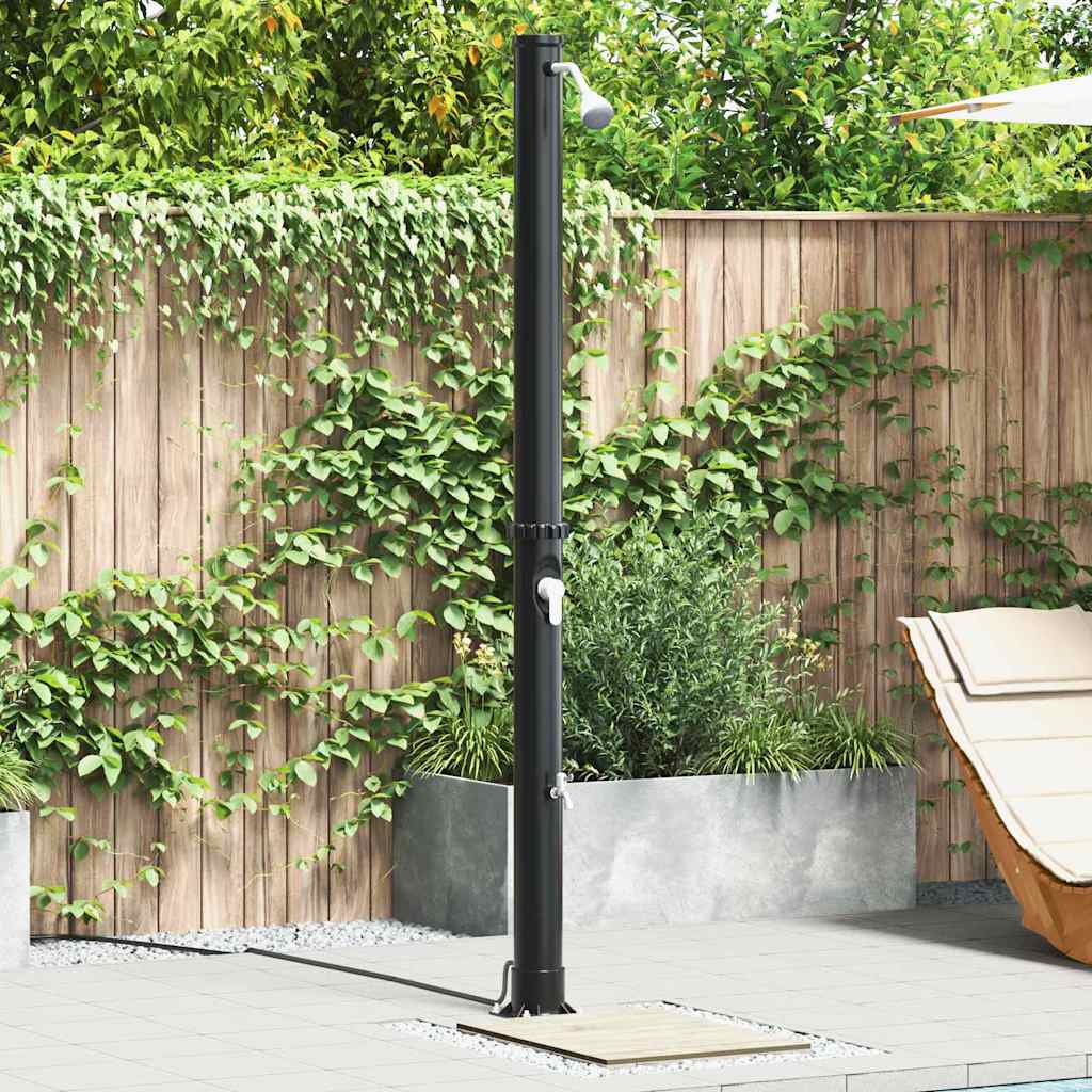 Vidaxl buitenzonne-douche zwart 217 cm pvc en aluminium