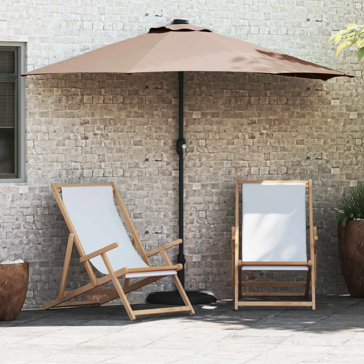 Vidaxl tuinparasol taupe 294 x 150 x 224 cm polyester en staal