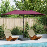 Vidaxl tuinparasol bordeaux rood 385 x 209 x 244 cm polyester en staal