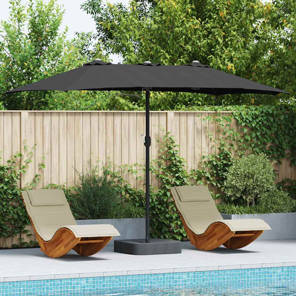 Vidaxl tuinparasol zwart 385 x 209 x 244 cm polyester en staal