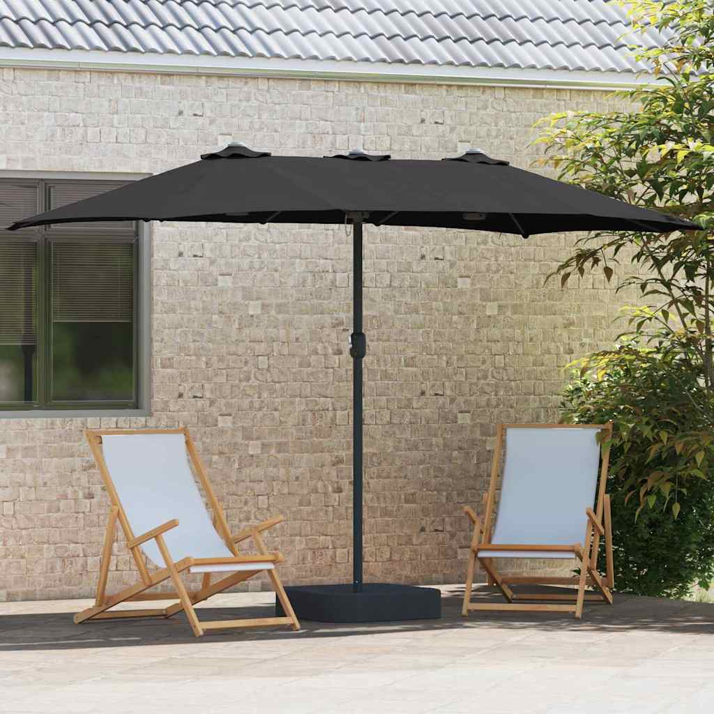 Vidaxl tuinparasol zwart 385 x 209 x 244 cm polyester en staal
