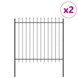 Vidaxl tuinhek 2 pcs grijs 3,4 x 1,5 m poedercoating staal