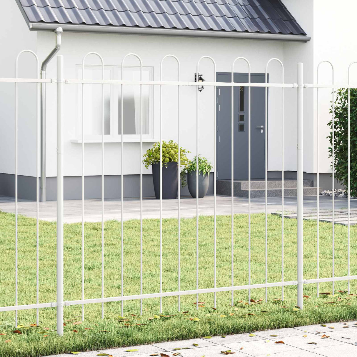 Vidaxl tuinhek 2 pcs wit 3,4 x 0,8 m poedercoating staal