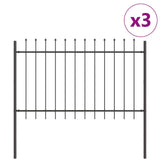 Vidaxl tuinhek 3 pcs grijs 5,1 x 0,8 m poedercoating staal