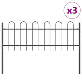 Vidaxl tuinhek 3 pcs grijs 5,1 x 0,6 m poedercoating staal