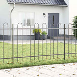 Vidaxl tuinhek 3 pcs grijs 5,1 x 0,8 m poedercoating staal