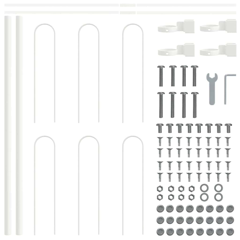 Vidaxl tuinhek 5 pcs wit 8,5 x 0,6 m poedercoating staal