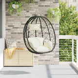 Vidaxl hangende ei-stoel crèmewit 91,5 x 60 x 110 cm poly rattan
