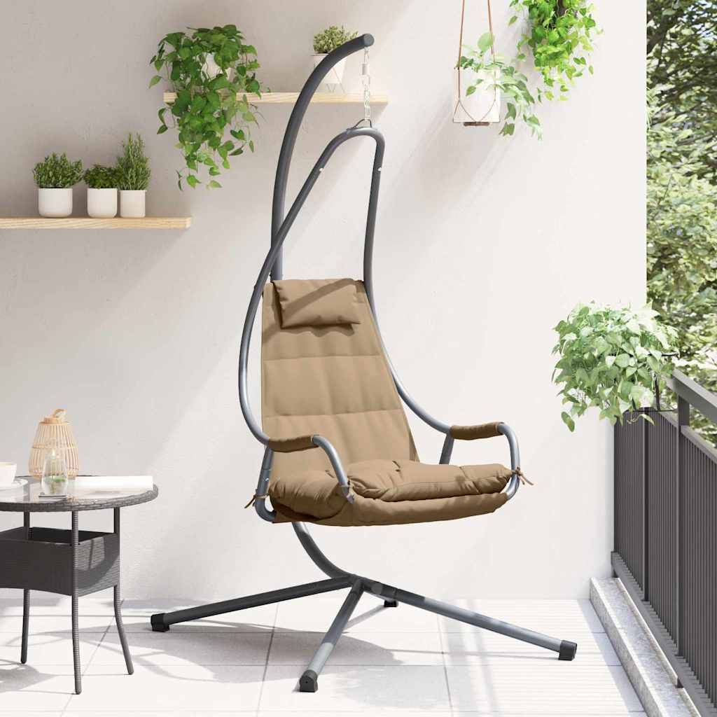 Vidaxl hangende ei-stoel taupe 94 x 107 x 196,5 cm staal