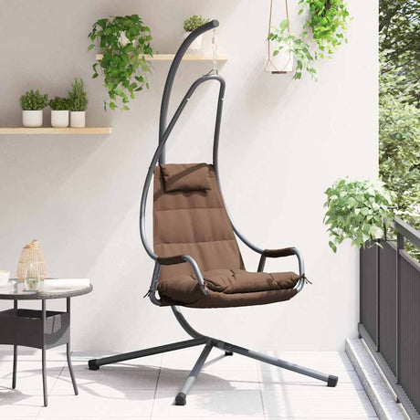 Vidaxl hangende ei-stoel koffiebruin 94 x 107 x 196,5 cm staal