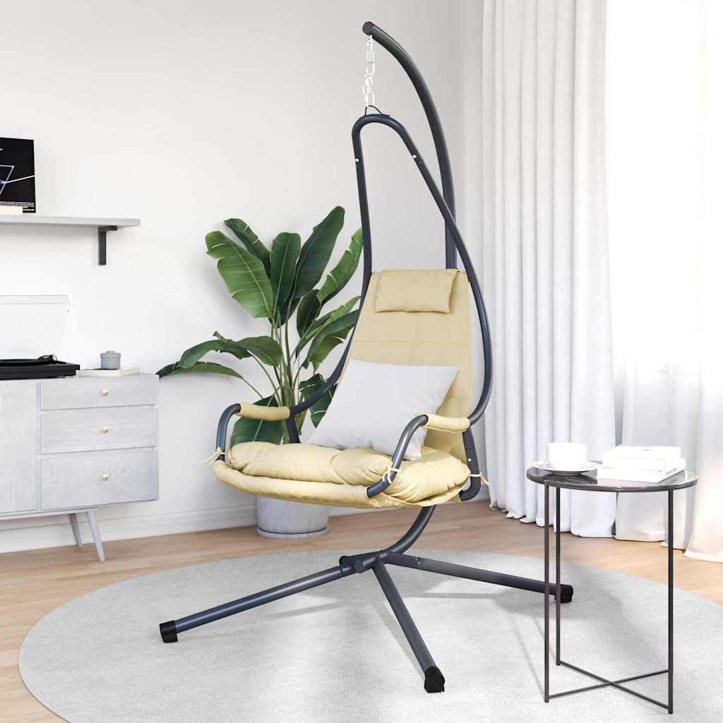 Vidaxl hangende ei-stoel beige 94 x 107 x 196,5 cm staal