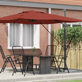 Vidaxl roma parasol rood 286 x 284 x 265 cm aluminium en polyester