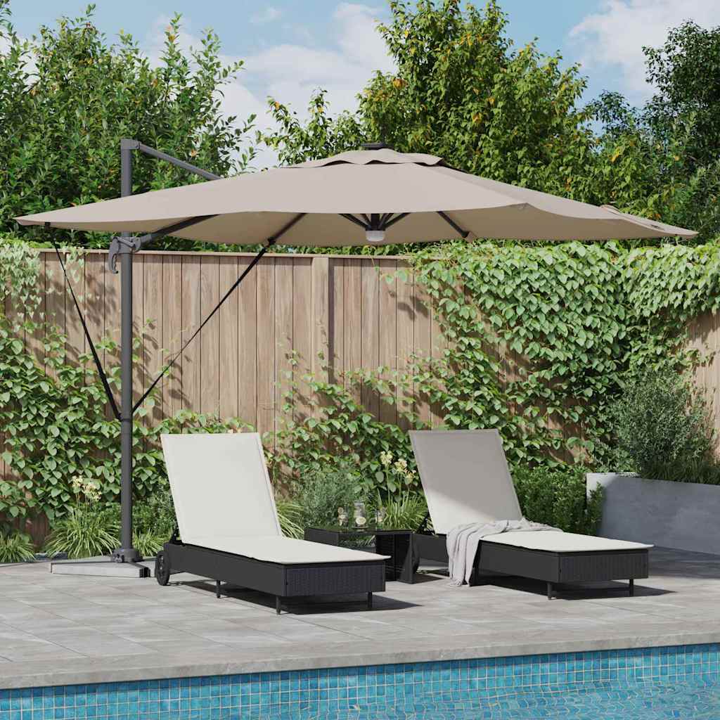 Vidaxl roma parasol taupe 286 x 284 x 270 cm aluminium en polyester