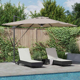 Vidaxl roma parasol taupe 286 x 284 x 270 cm aluminium en polyester