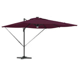 Vidaxl roma parasol rood 286 x 284 x 270 cm aluminium en polyester