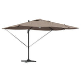 Vidaxl parasol taupe 351 x 250 x 253 cm polyester en aluminium