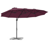Vidaxl parasol bordeaux rood 372 x 198 x 243 cm polyester en aluminium