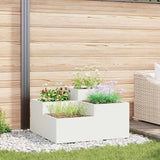 Vidaxl tuin bloempot wit 80 x 80 x 48 cm staal
