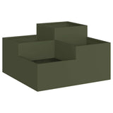 Vidaxl tuin bloempot olijfgroen 80 x 80 x 48 cm staal