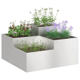 Vidaxl tuin bloempot zilver 100 x 100 x 48 cm roestvrij staal