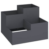 Vidaxl tuin bloempot antraciet 80 x 80 x 60 cm staal