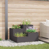 Vidaxl tuin bloempot zwart 100 x 100 x 60 cm staal