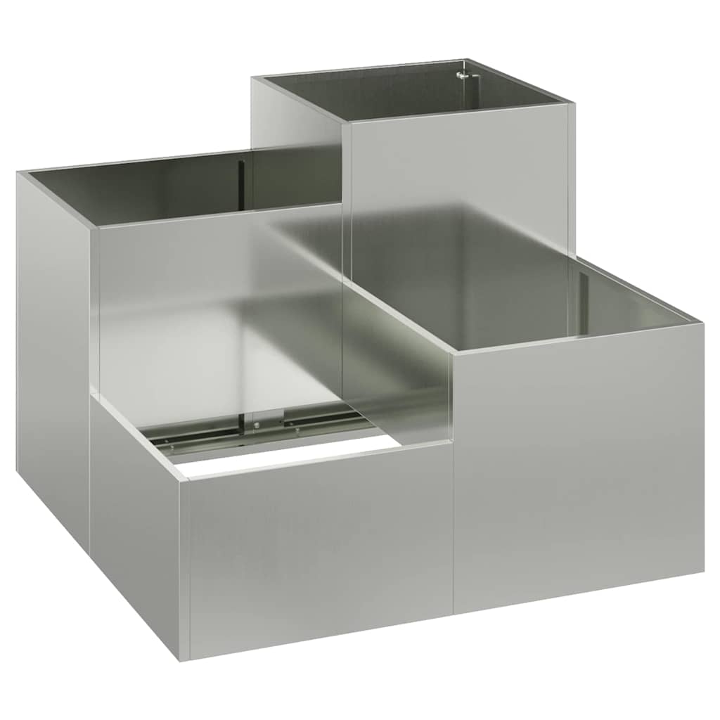 Vidaxl tuin bloempot zilver 100 x 100 x 60 cm gegalvaniseerd staal