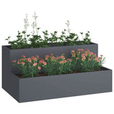 Vidaxl tuin bloempot antraciet 100 x 60 x 45 cm koudgewalst staal