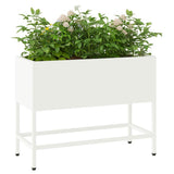 Vidaxl verhoogde tuin plantbak wit 60 x 26 x 45 cm staal