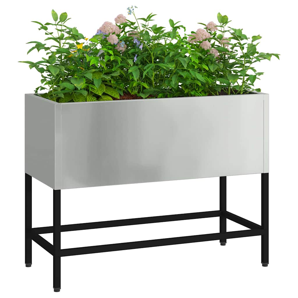 Vidaxl verhoogde tuin plantbak zilver 60 x 26 x 45 cm