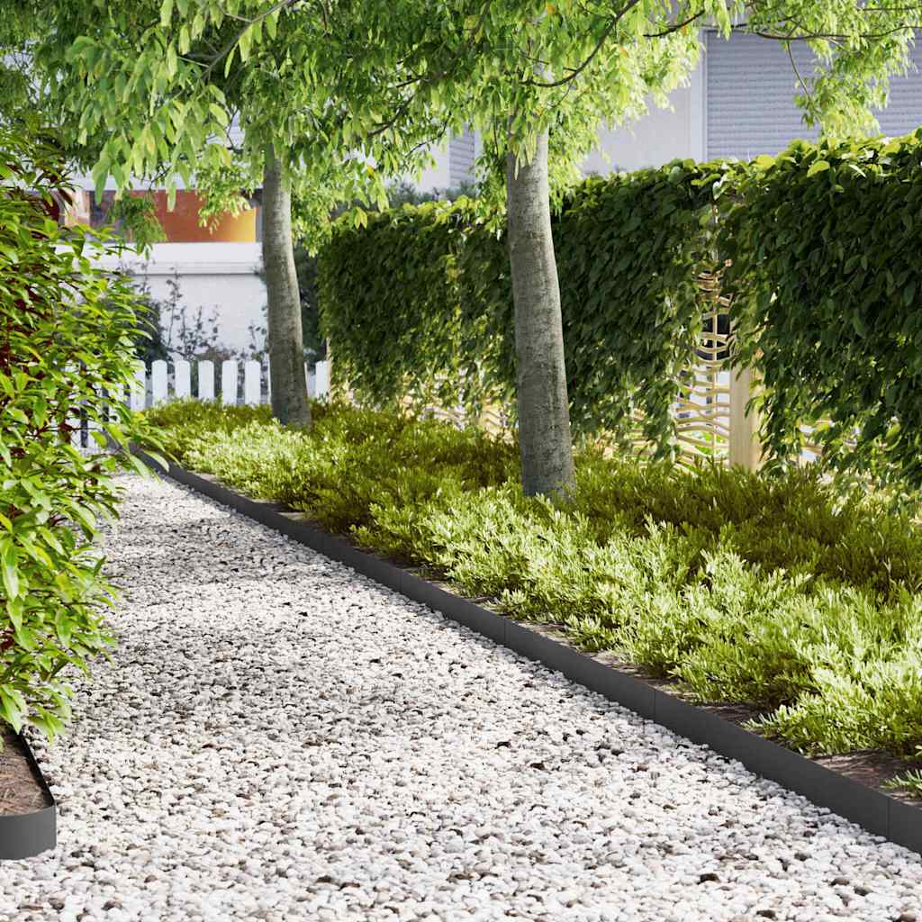 Vidaxl tuinrand 30 pcs zwart 100 x 0.05 x 20 cm koudgewalst staal