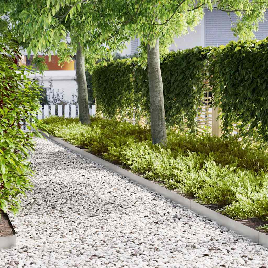 Vidaxl tuinrand 10 pcs zilver 100 x 0.05 x 20 cm roestvrij staal
