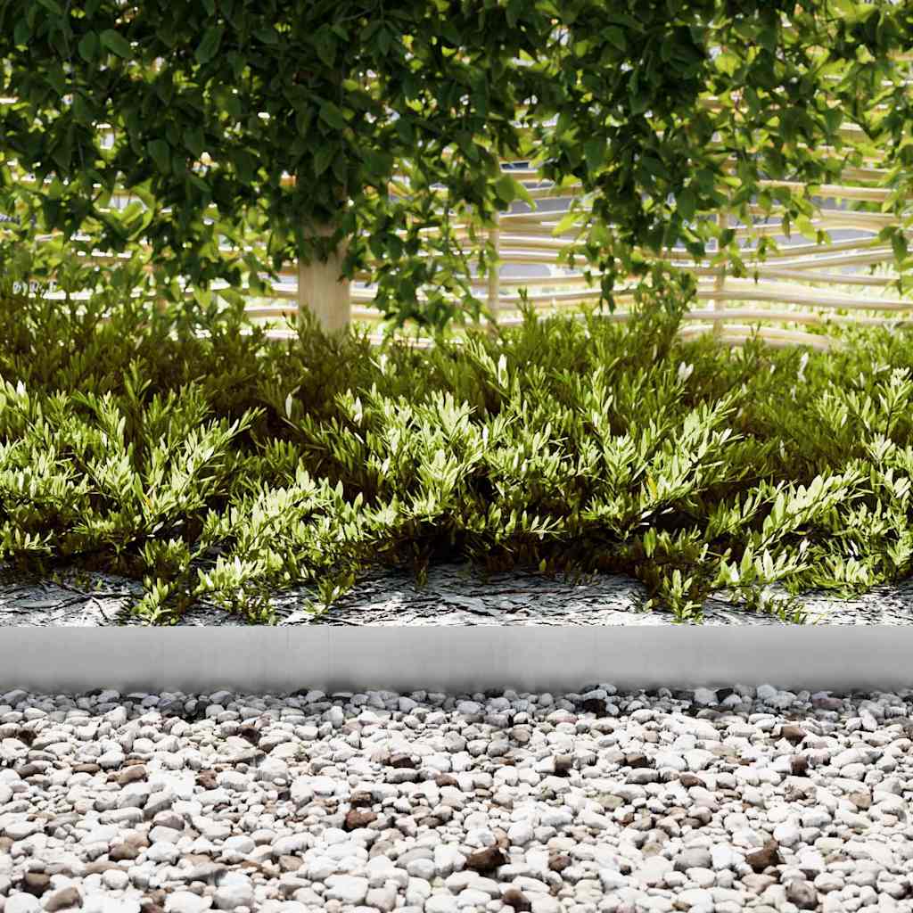 Vidaxl tuinrand 50 pcs zilver 100 x 0.05 x 20 cm gegalvaniseerd staal