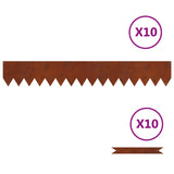 Vidaxl tuinrand 10 pcs bruin 100 x 0.05 x 20 cm cortenstaal