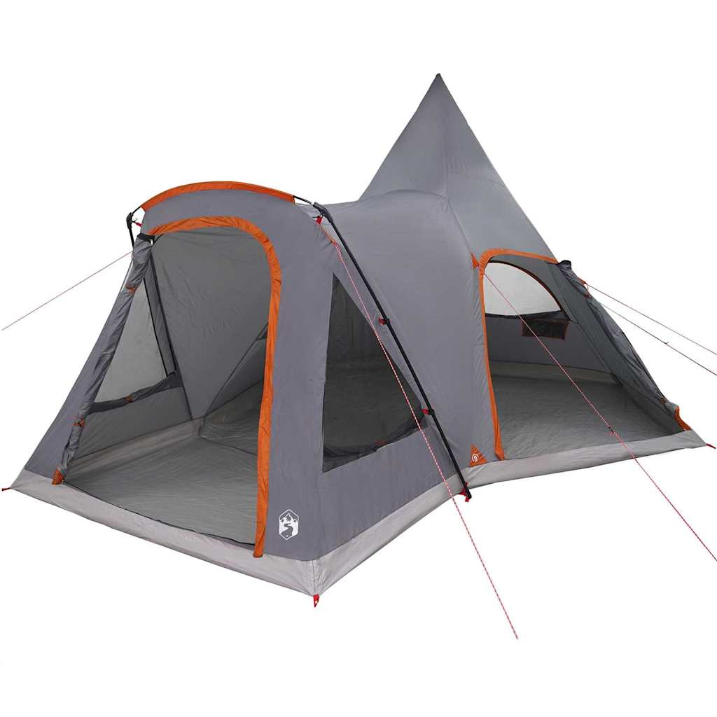 Vidaxl teepee tent met dak grijs en oranje 545 x 450 x 295 cm