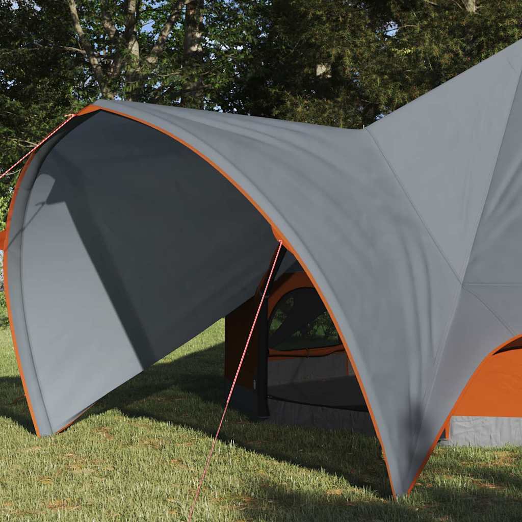 Vidaxl teepee tent met dak grijs en oranje 600 x 600 x 347 cm