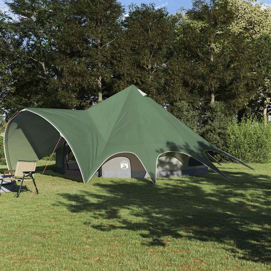 Vidaxl teepee tent met dak groen en grijs 600 x 600 x 347 cm