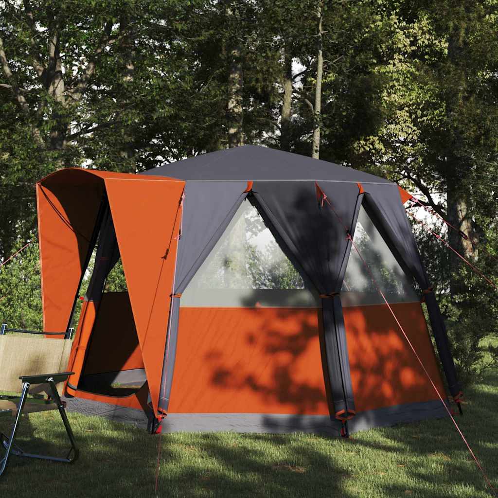 Vidaxl huisje tent met dak grijs en oranje 320 x 320 x 203 cm