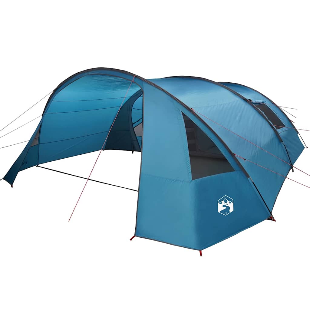 Vidaxl tunneltent met dak met opslag blauw en grijs 700 x 590 x 215 cm