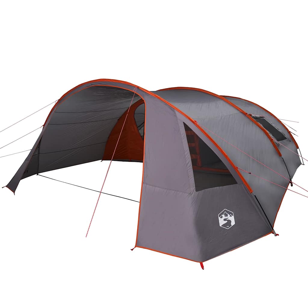 Vidaxl tunneltent met dak grijs en oranje 700 x 590 x 215 cm