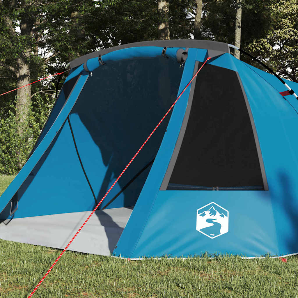 Vidaxl tunneltent met dak met opslag blauw en grijs 328 x 228 x 115 cm