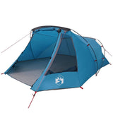 Vidaxl tunneltent met dak met opslag blauw en grijs 328 x 228 x 115 cm