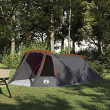 Vidaxl tunneltent met dak grijs en oranje 328 x 228 x 115 cm