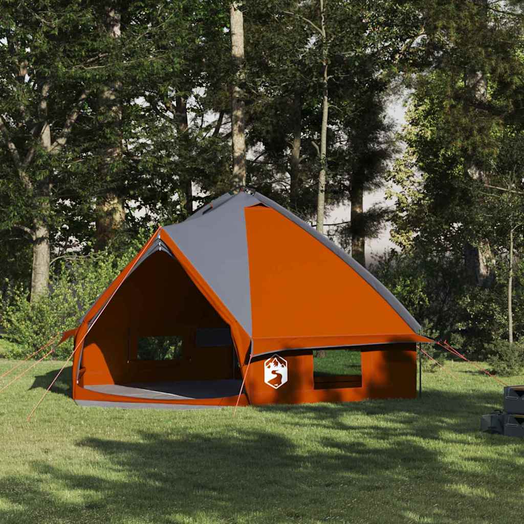 Vidaxl teepee tent met dak grijs en oranje 490 x 410 x 210 cm