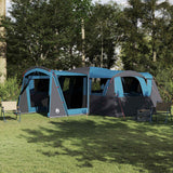Vidaxl gezinstent met dak met opslag blauw en grijs 745 x 700 x 217 cm